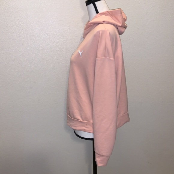 Puma Way 1 orange pink stretchy loose fit hoodie pullover sweatshirt drawstrings - Picture 5 of 9
